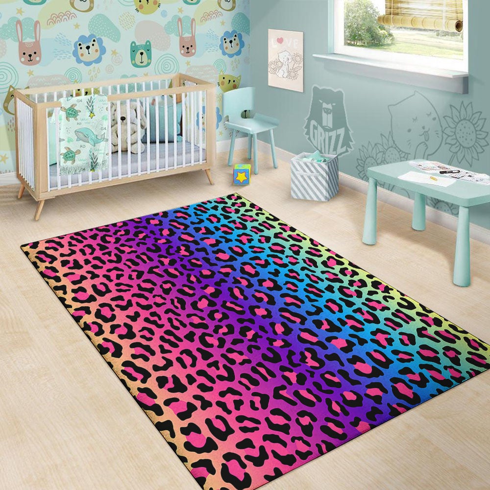 Leopard Rainbow Print Floor Mat-grizzshop