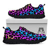 Leopard Rainbow Print Pattern Black Sneaker-grizzshop