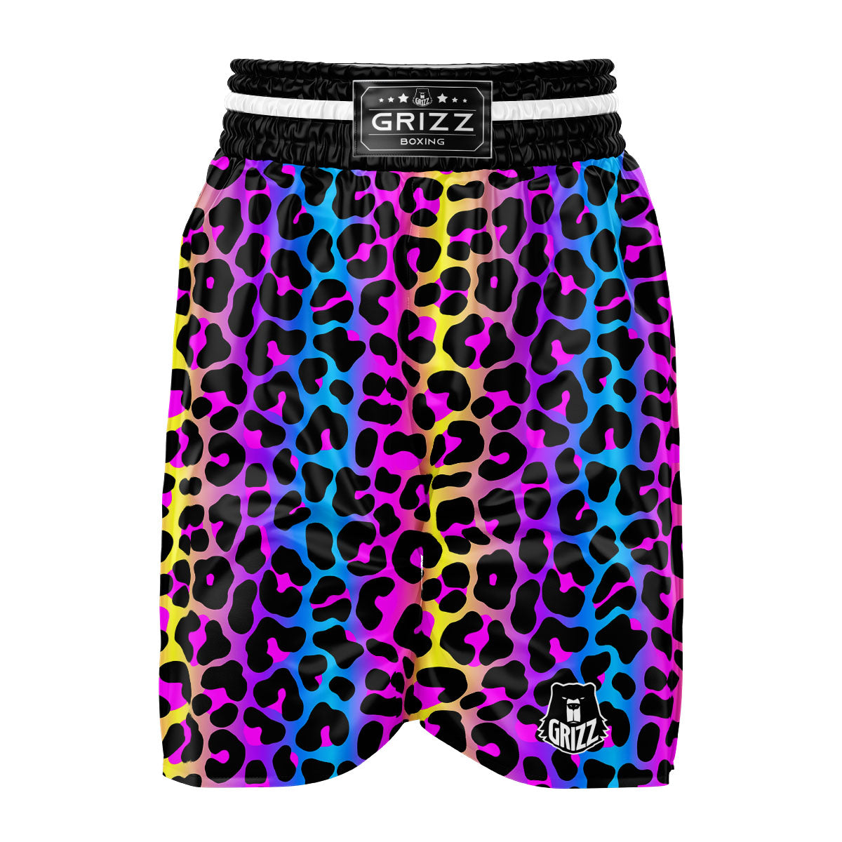 Leopard Rainbow Print Pattern Boxing Shorts-grizzshop