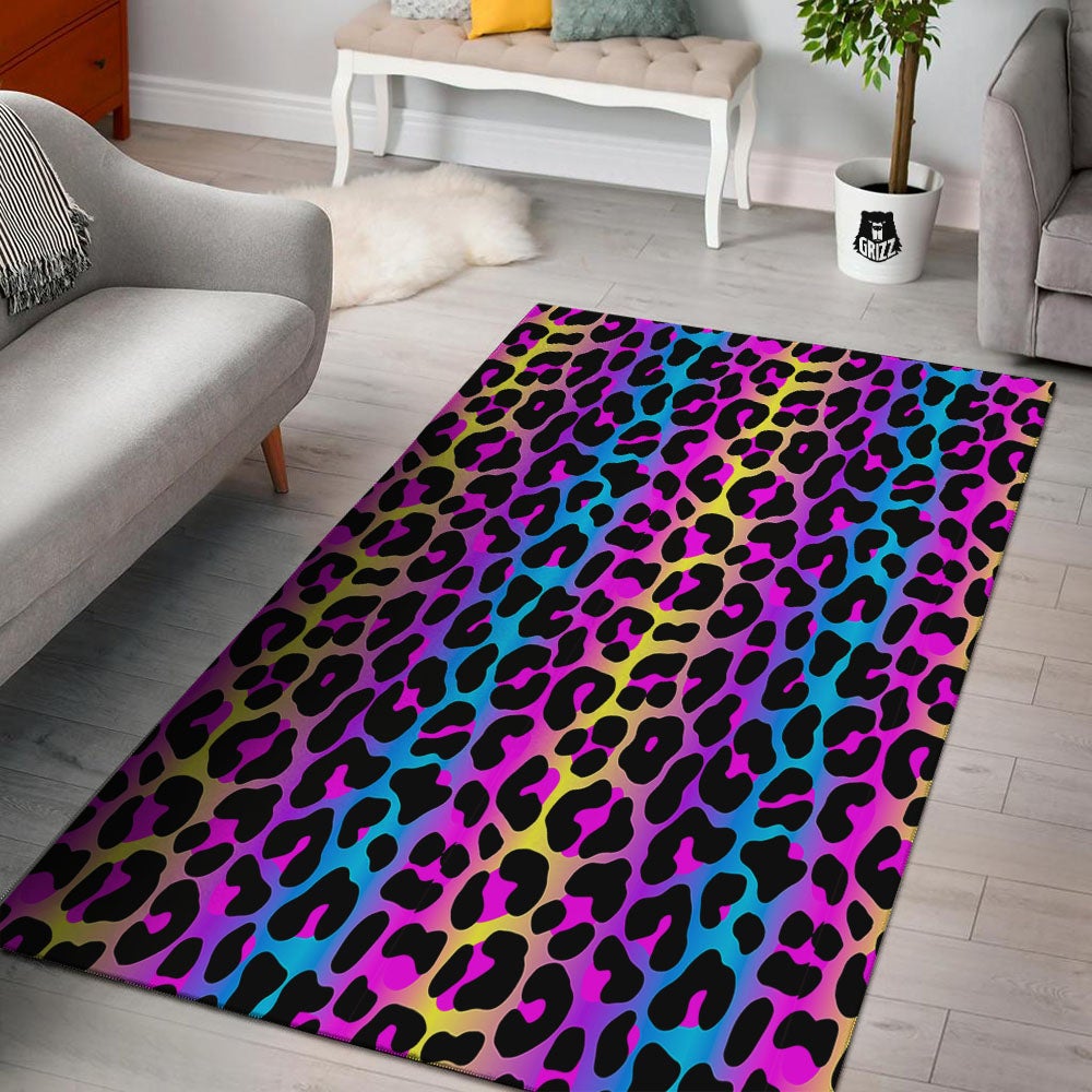 Leopard Rainbow Print Pattern Floor Mat-grizzshop
