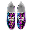 Leopard Rainbow Print Pattern White Athletic Shoes-grizzshop