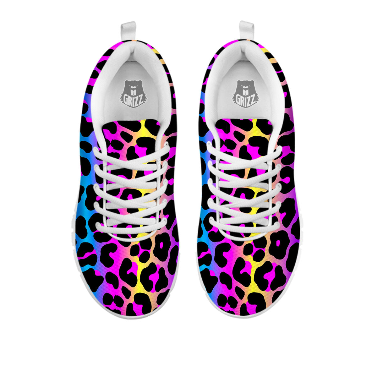 Leopard Rainbow Print Pattern White Sneaker-grizzshop