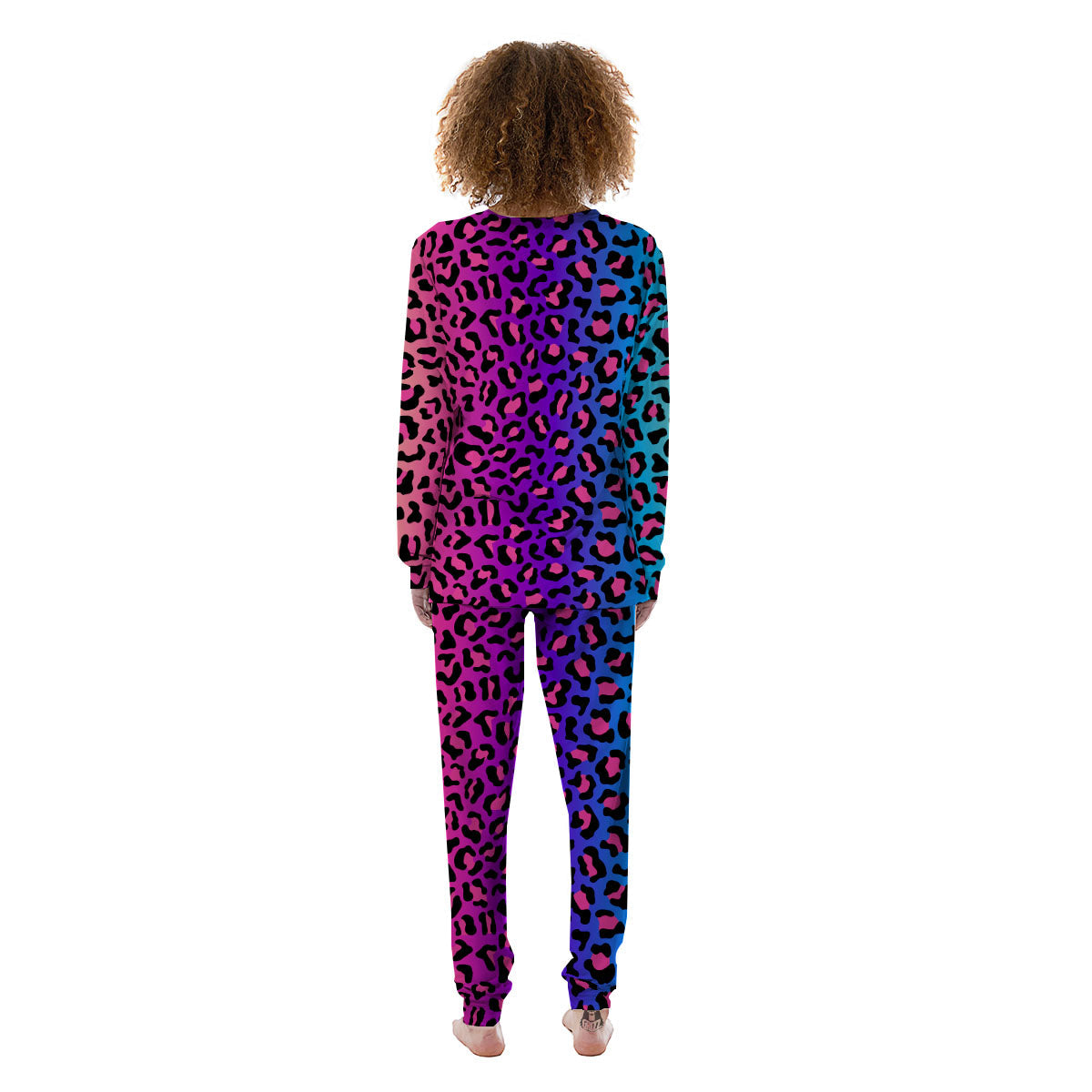 Leopard Rainbow Print Women's Pajamas-grizzshop