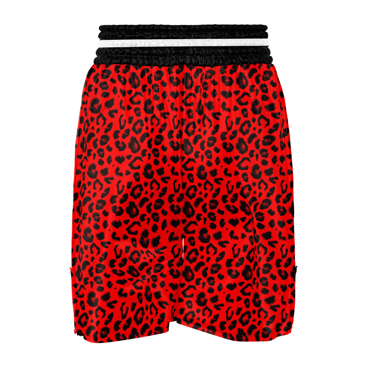 Leopard Red Print Pattern Boxing Shorts-grizzshop