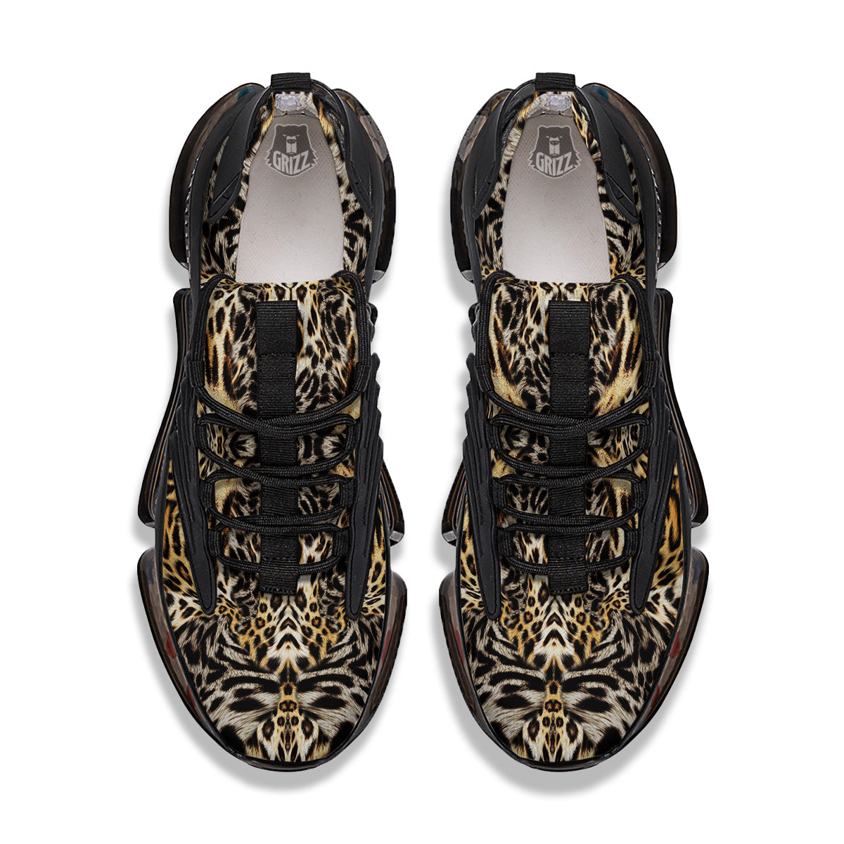 Leopard Skin Texture Print Pattern Black Gym Shoes-grizzshop