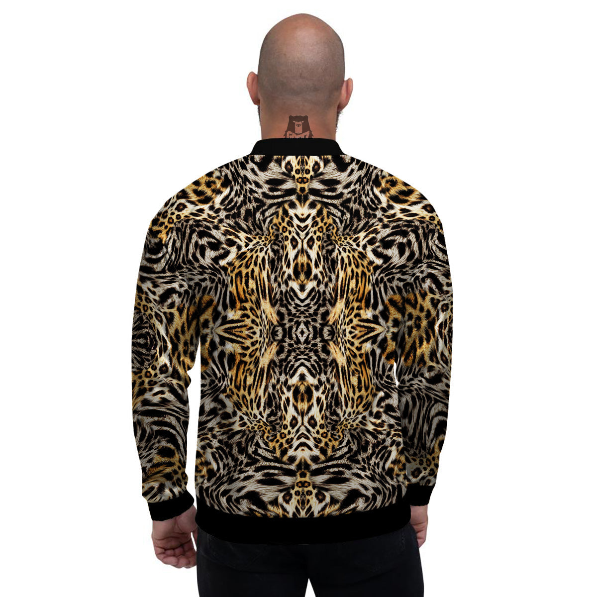 Leopard Skin Texture Print Pattern Men's Bomber Jacket-grizzshop