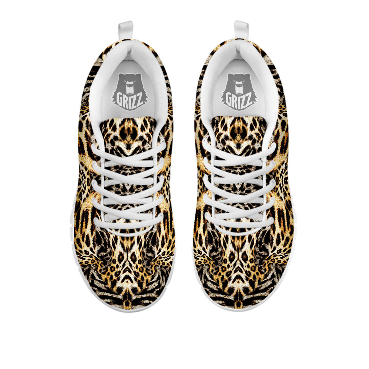 Leopard Skin Texture Print Pattern White Sneaker-grizzshop