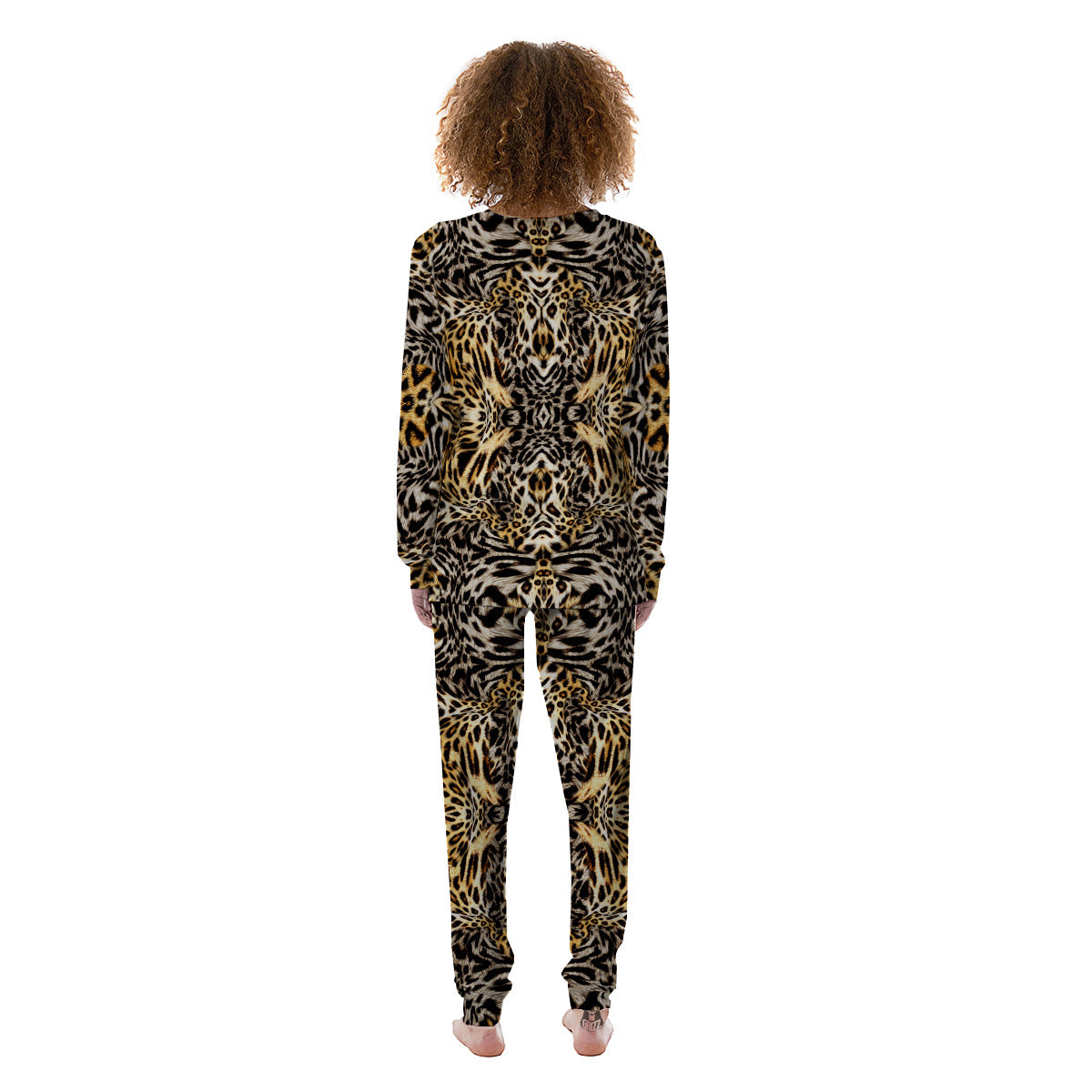 Leopard Skin Texture Print Pattern Women's Pajamas-grizzshop