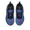 Leopard Teal And Purple Print Pattern Black Sneaker-grizzshop