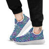 Leopard Teal And Purple Print Pattern White Athletic Shoes-grizzshop