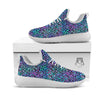 Leopard Teal And Purple Print Pattern White Athletic Shoes-grizzshop