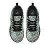 Leopard Teal And White Print Pattern Black Sneaker-grizzshop