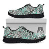 Leopard Teal And White Print Pattern Black Sneaker-grizzshop