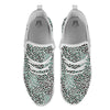 Leopard Teal And White Print Pattern White Athletic Shoes-grizzshop