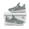 Leopard Teal And White Print Pattern White Athletic Shoes-grizzshop