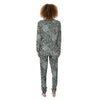 Leopard Teal And White Print Pattern Women's Pajamas-grizzshop