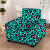 Leopard Teal Print Armchair Cover-grizzshop