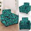 Leopard Teal Print Armchair Cover-grizzshop