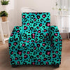 Leopard Teal Print Armchair Cover-grizzshop