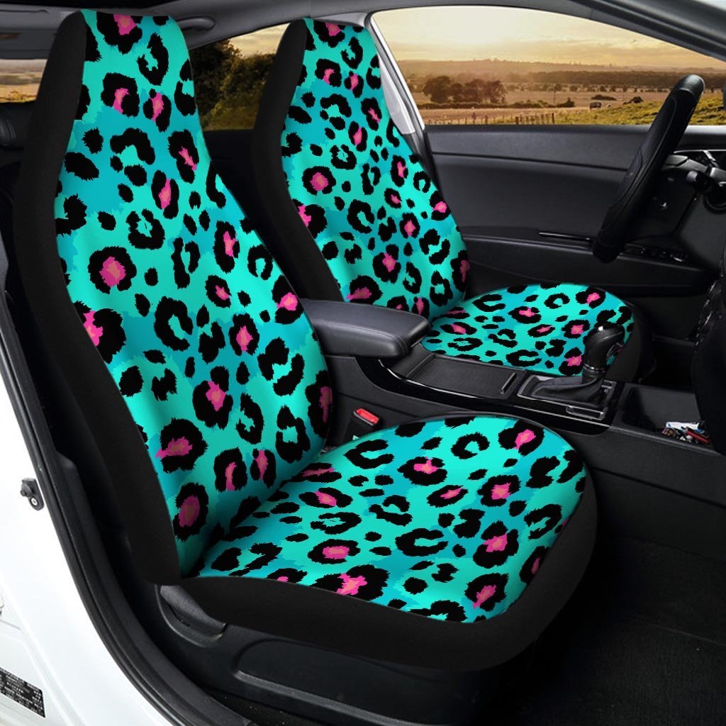 Leopard Teal Print Car Seat Covers-grizzshop