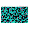 Leopard Teal Print Door Mat-grizzshop