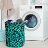 Leopard Teal Print Laundry Basket-grizzshop