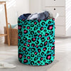 Leopard Teal Print Laundry Basket-grizzshop