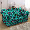 Leopard Teal Print Loveseat Cover-grizzshop