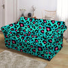 Leopard Teal Print Loveseat Cover-grizzshop