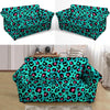 Leopard Teal Print Loveseat Cover-grizzshop