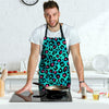 Leopard Teal Print Men's Apron-grizzshop