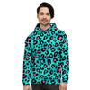 Leopard Teal Print Men's Hoodie-grizzshop