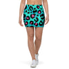 Leopard Teal Print Mini Skirt-grizzshop