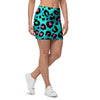 Leopard Teal Print Mini Skirt-grizzshop