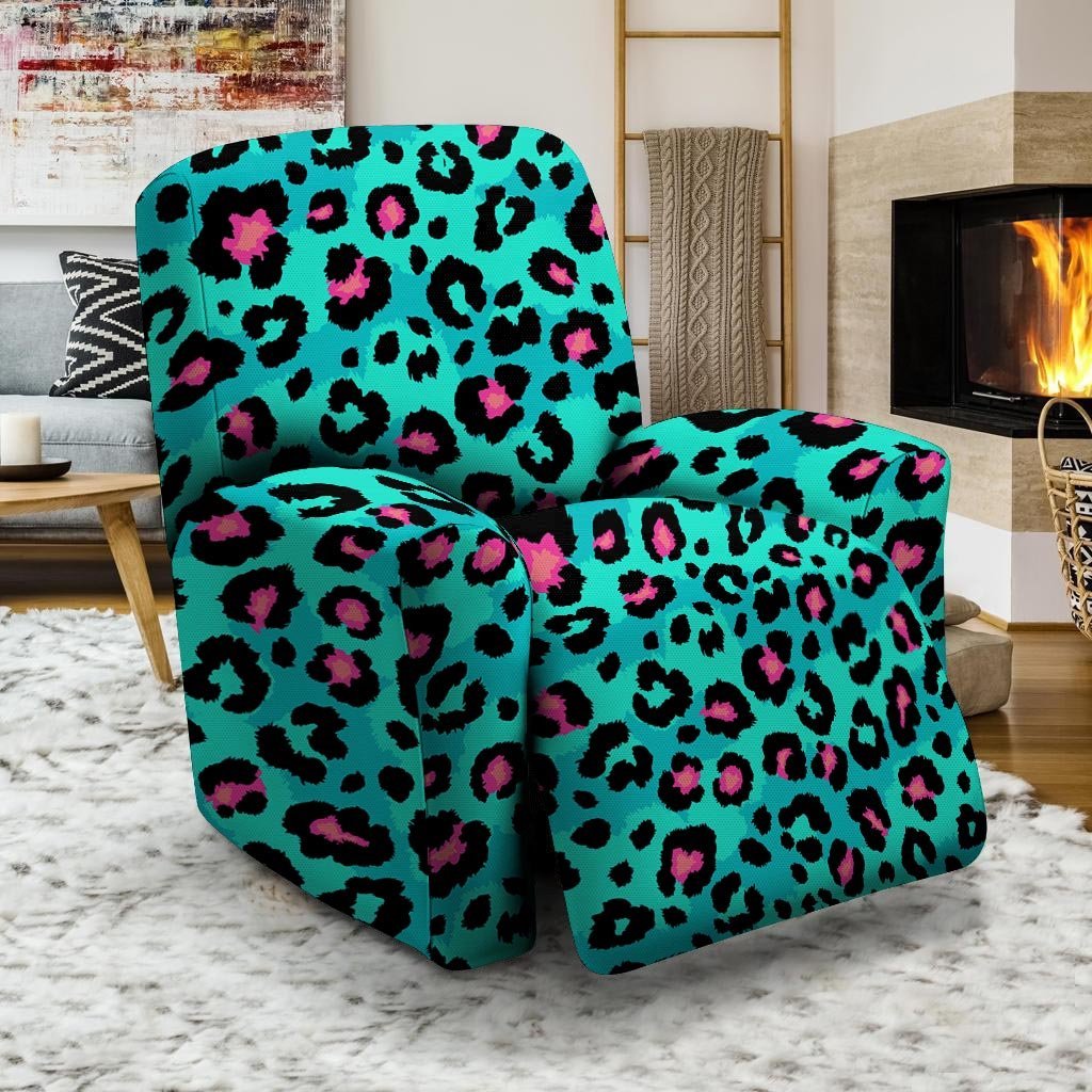 Leopard Teal Print Recliner Cover-grizzshop