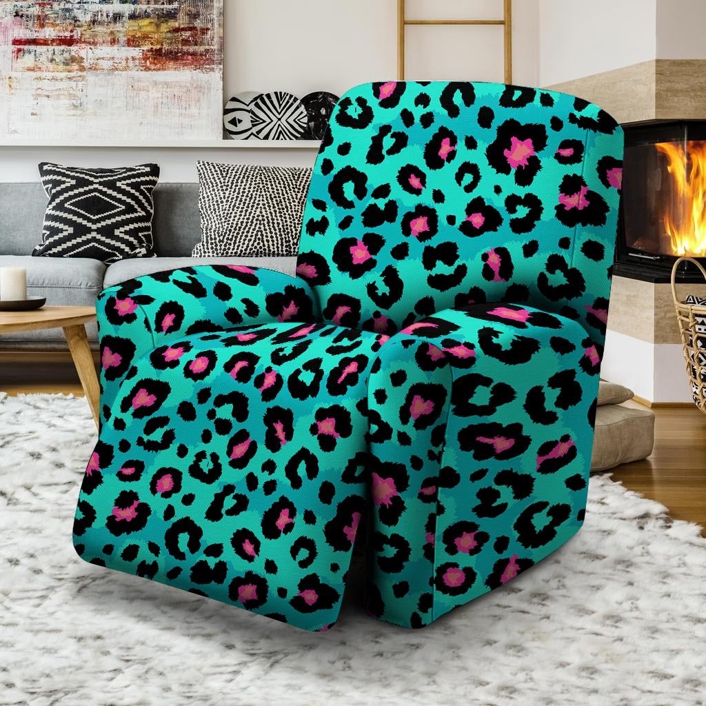 Leopard Teal Print Recliner Cover-grizzshop