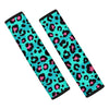 Leopard Teal Print Seat Belt Cover-grizzshop