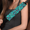 Leopard Teal Print Seat Belt Cover-grizzshop