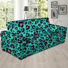 Leopard Teal Print Sofa Cover-grizzshop