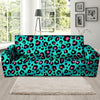 Leopard Teal Print Sofa Cover-grizzshop