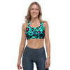 Leopard Teal Print Sports Bra-grizzshop