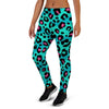 Leopard Teal Print Women's Joggers-grizzshop