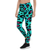 Leopard Teal Print Women's Leggings-grizzshop