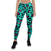 Leopard Teal Print Women's Leggings-grizzshop