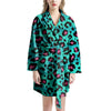 Leopard Teal Print Women's Robe-grizzshop