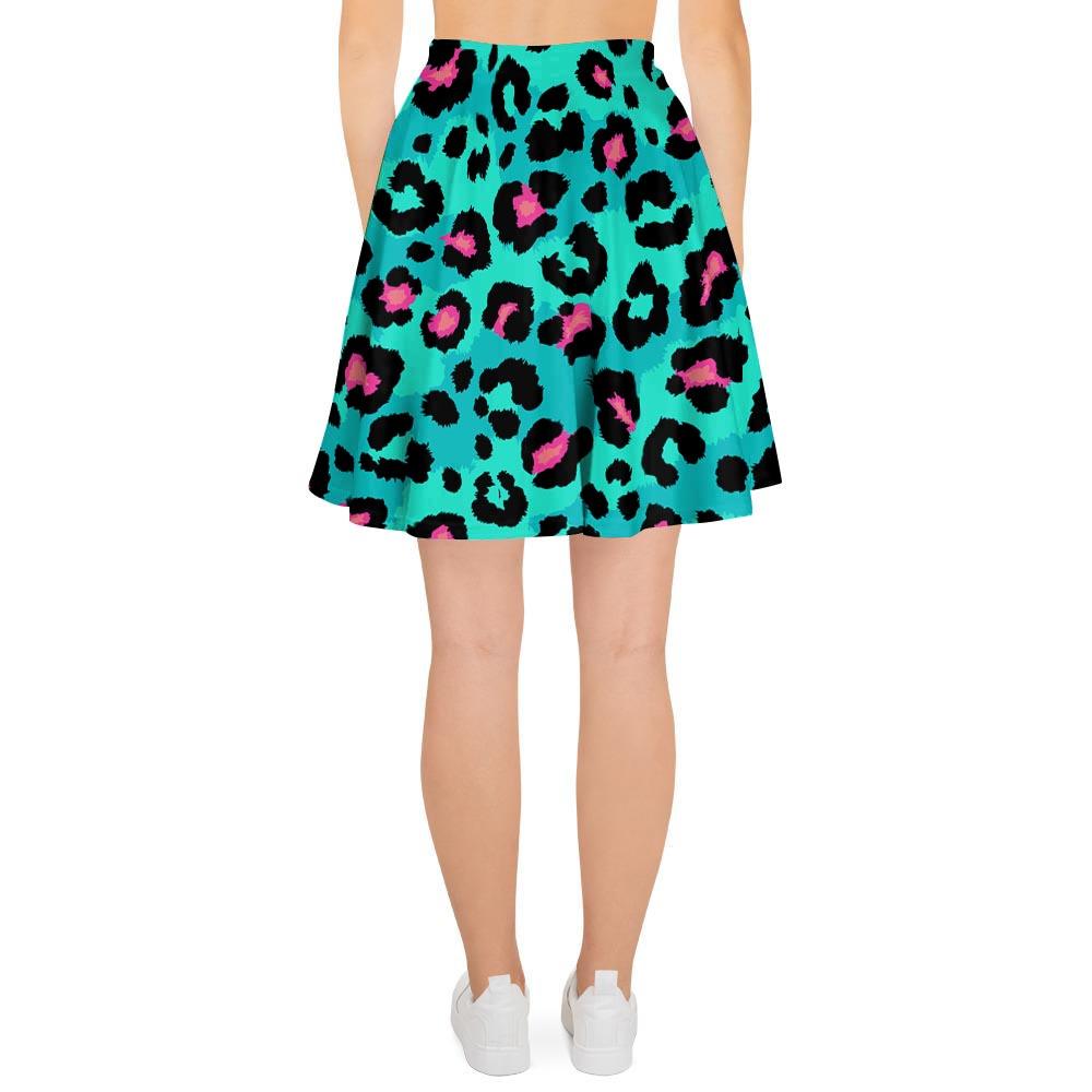 Leopard Teal Print Women's Skirt-grizzshop