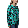 Leopard Teal Print Women's Sweatshirt-grizzshop