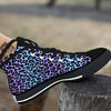 Leopard Trippy Psychedelic Print Pattern Black High Top Shoes-grizzshop