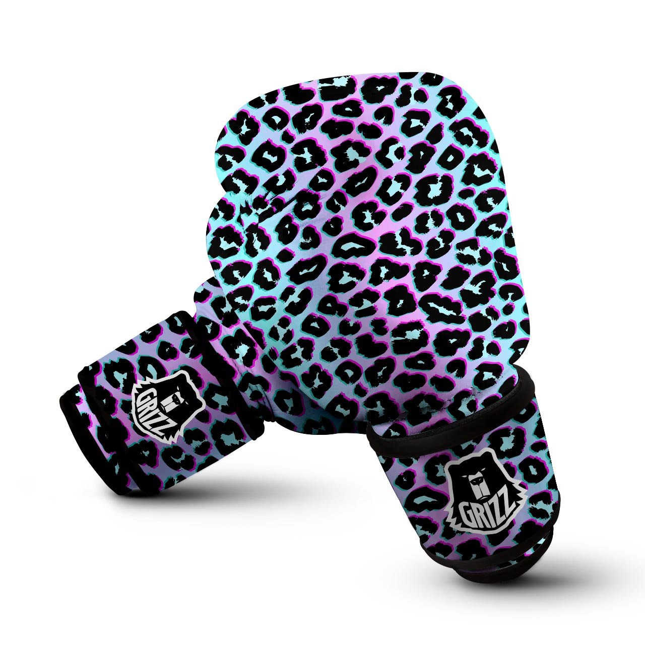 Leopard Trippy Psychedelic Print Pattern Boxing Gloves-grizzshop