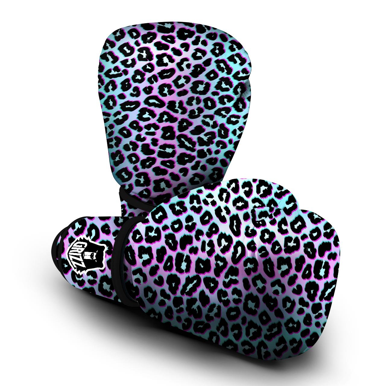 Leopard Trippy Psychedelic Print Pattern Boxing Gloves-grizzshop